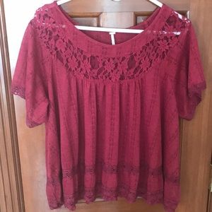 Free People Burgundy Top